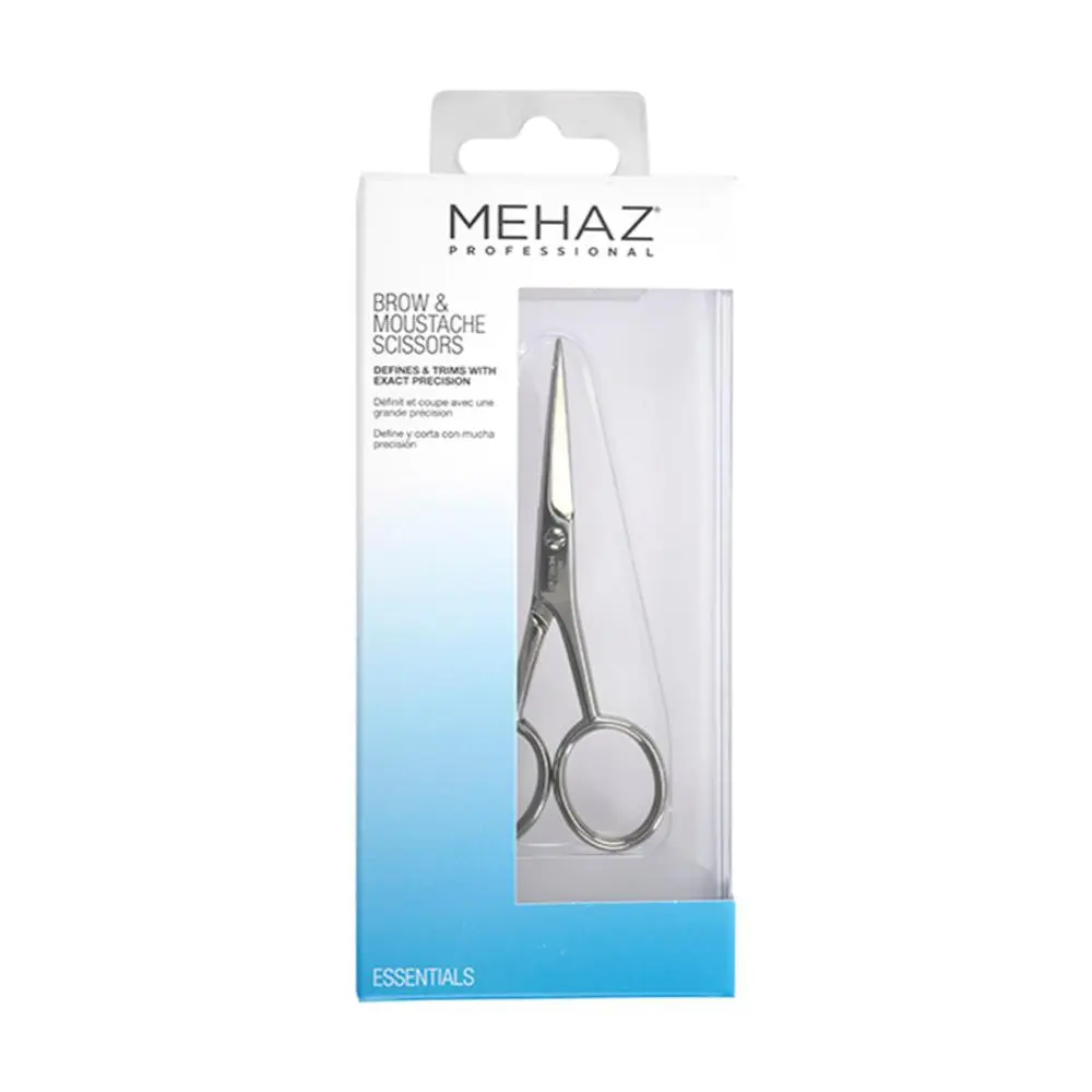Mehaz Eyebrow & Mustache Grooming Scissors, 4-Inch Durable Tool with Sharp Pointed Tip for a Precise-Trim, Unisex Makeup Grooming for Adults