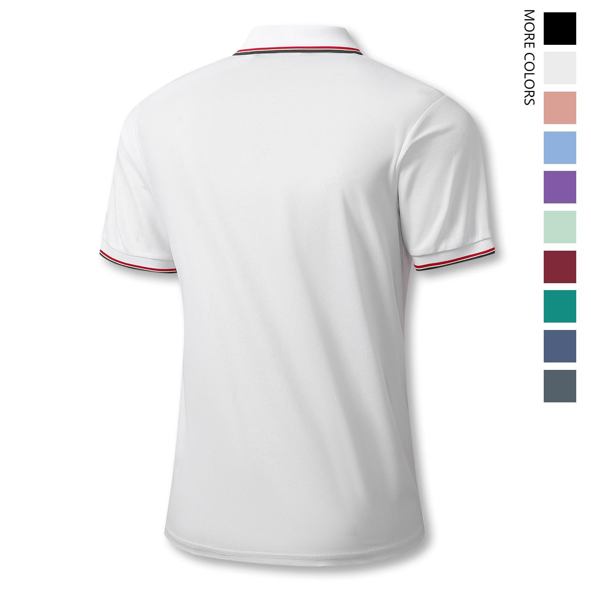 Men's Solid Color Short Sleeve Golf T-Shirt Set, Suitable for Business and Outdoor Sports