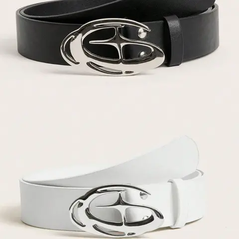 Men's Star-Pattern Metal Buckle Belt, Pu Leather Belts, Casual Style Belts, Cool Belts, Fashion Street-Style Strap for Students, Daily Commute and Nightclub Wear, Belt With Buckle