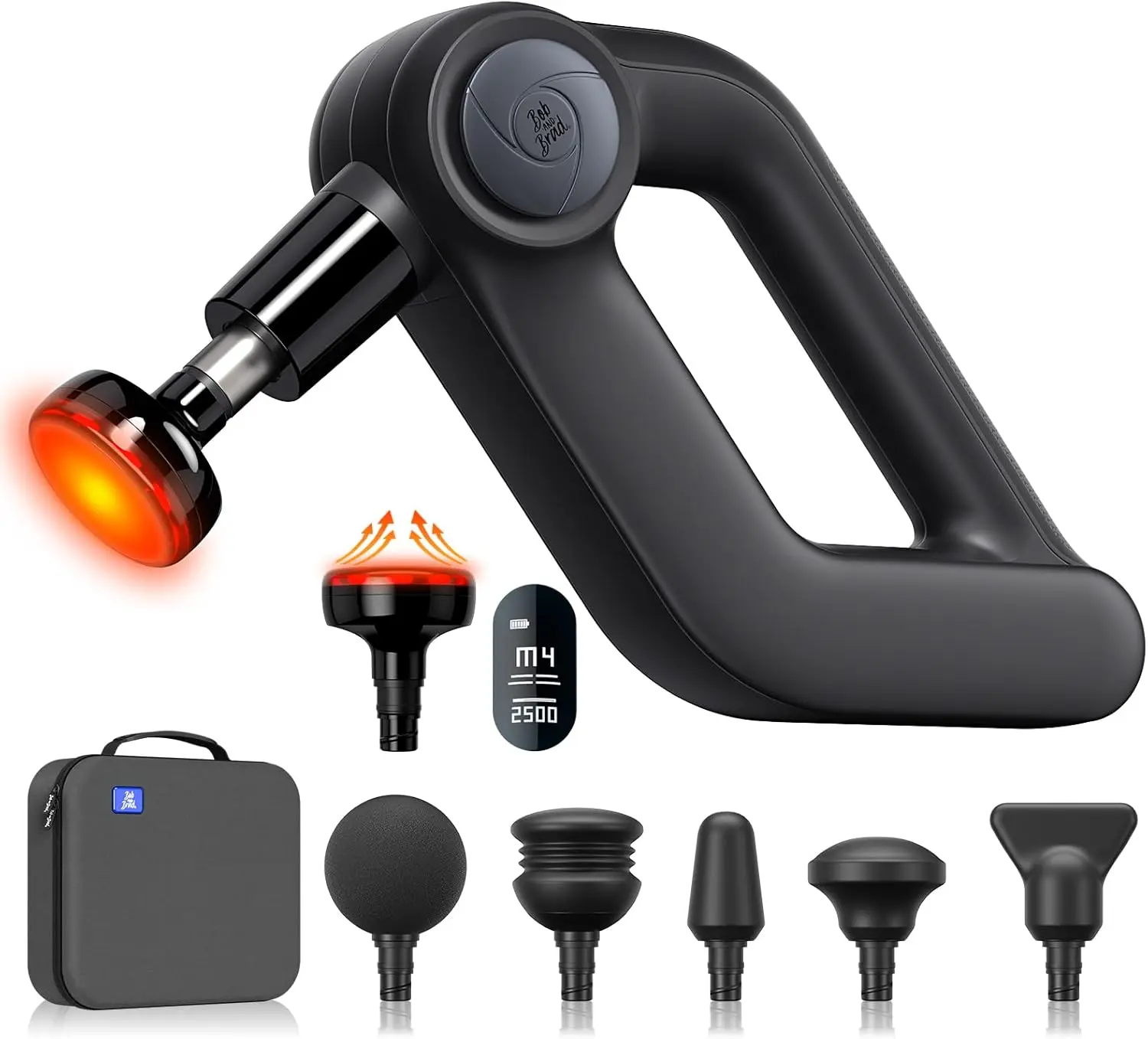 Bob and Brad D5 Pro Plus Massage Gun, Professional Percussion  Machine for Back Shouders Legs Relief, 13mm Amplitude with Heat Therapy Handheld Back Massager for Pain Relief, Idea Gift for Men and Women