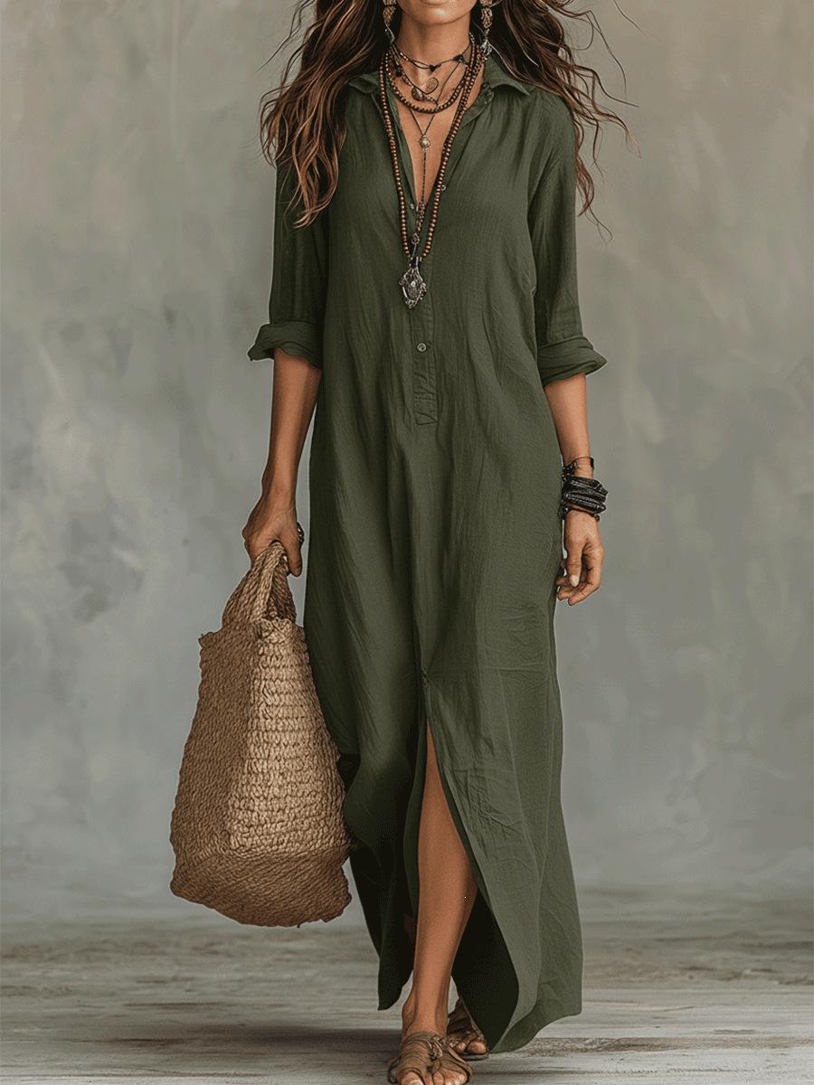 Boho Shirt Dress Women 2026 – Front Button Maxi Dress, Casual Summer Long Dress, Vacation Beach Outfit, Plus Size Relaxed Fit Boho Shirt Dress Women 2026 – Front Button Maxi Dress, Casual Summer Long Dress, Vacation Beach Outfit, Plus Size Relaxed Fit