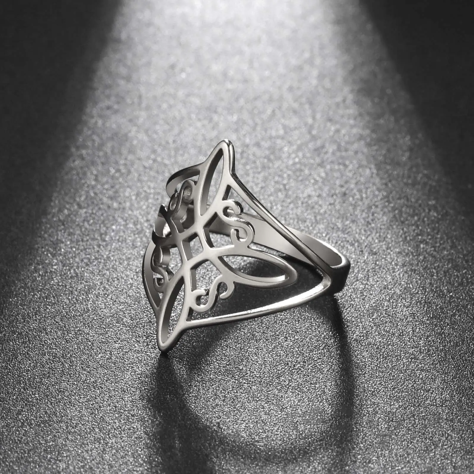 Square Shaped Metal Ring for Unisex, Rotatable Stainless Steel Anti-Anxiety Jewelry, Trendy & Stackable Design, Square Shaped Ring, Stress Relief Jewelry