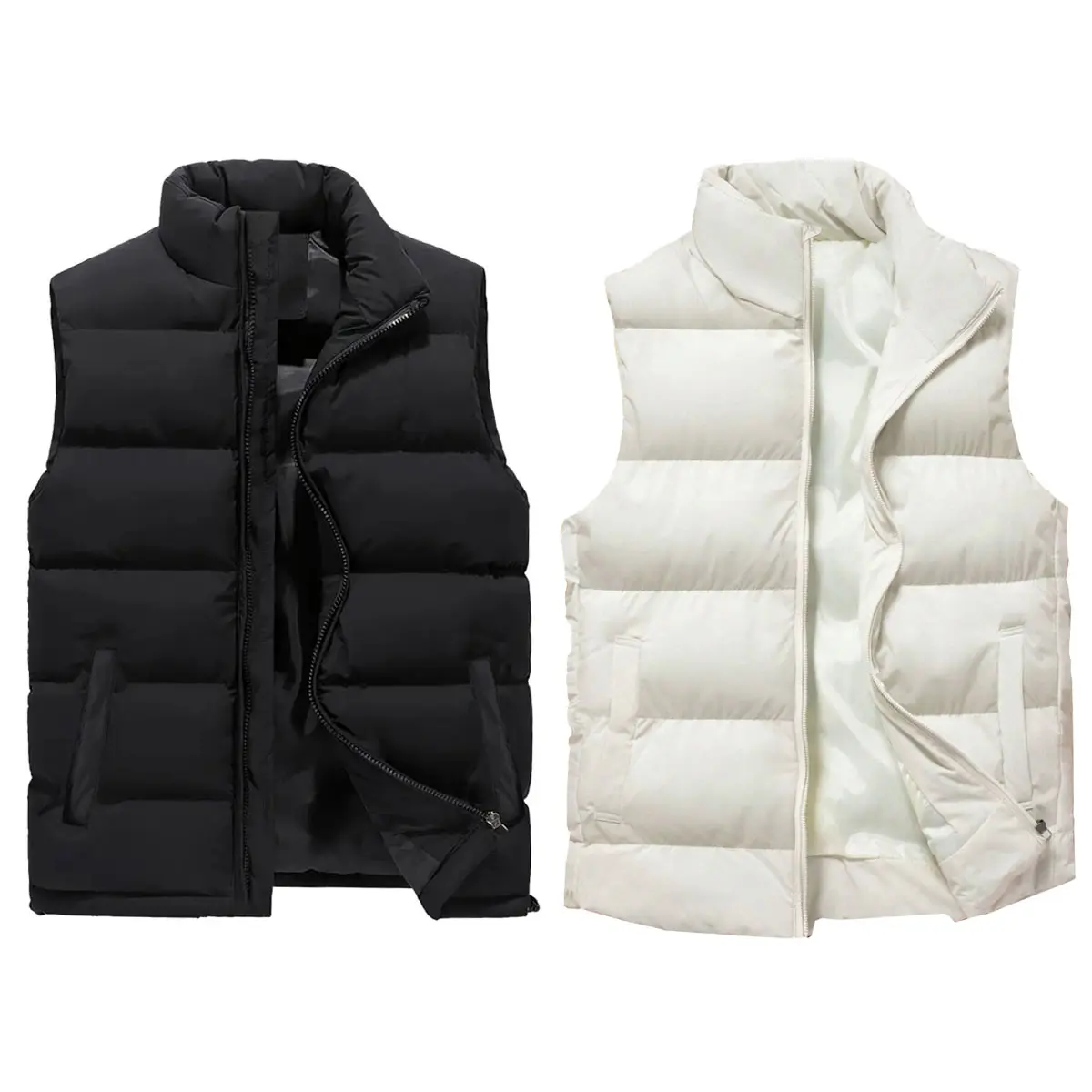 2 Pack Men's Heavyweight Puffer Bubble Vest - (Sizes S - 2XL) 2 Pack Men's Heavyweight Puffer Bubble Vest - (Sizes S - 2XL)