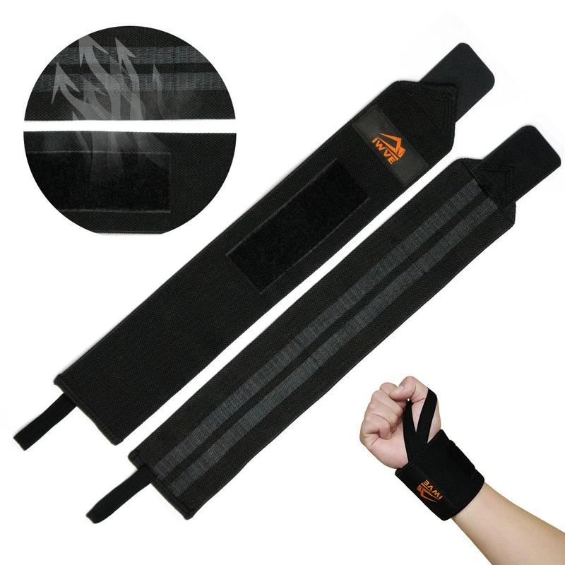 IWVE19 Weightlifting Wrist Wraps 19" IPF Approved Heavy Duty Thumb Loop Professional Quality Support for Powerlifting Strength Training Fitness Accessories