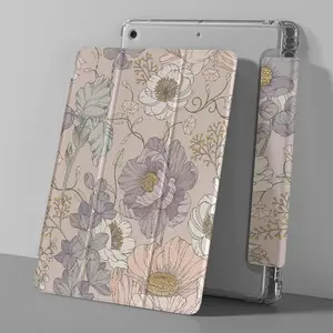 Vintage Floral Pattern Tablet Case with Pen Slot, Shockproof Tablet Protective Cover, Fashion Tablet Accessories Compatible with iPad Series