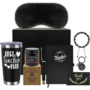 Teacher Appreciation Gifts for Men Male Teacher Appreciation Gift Baskets Tumbler Notebook Pen Keychain Aromatherapy Candle Eye Mask Bracelet for Educators