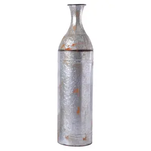 Vintiquewise 43-in Vintage Galvanized Metal Floor Vase - Large, Antique, Rustic Farmhouse Style for Floral Flower Decoration (Home & Garden Pot/Planter Supply)
