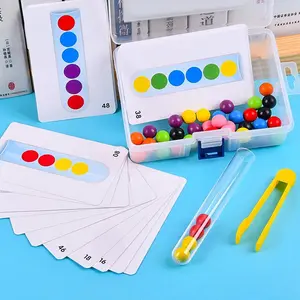 Bead Tongs and Ball Test Tube Toy Set, Fine Motor Skills and Hand-Eye Coordination Training, Color and Shape Recognition, Fun Parent-Child Educational Play