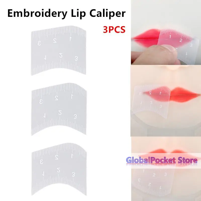 3 Pcs Lip Mapping Ruler Lip Shaping Ruler 1 Minute Fast Drawing Design Lip Easy Tool Microblading Permanent Makeup Stencils