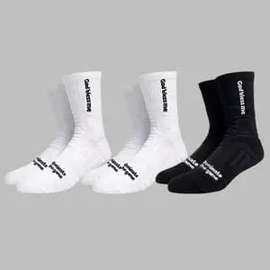 5 pairs Breathable Athletic Compression Socks with Thickened Cushioned Sole & Ribbed Arch Support Moisture Wicking Crew Socks for Men Women Black & White Sports Stockings Tubesocks