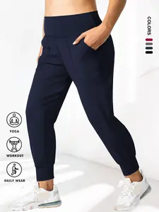 【Plus Size】 Solid Pocket Jogger Pants, Casual Comfy Trousers for Daily Wear, Women's Bottoms for All Seasons, Activewear