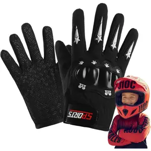 Kids Dirt Bike Gloves, Pro-Grade Protection for Children's Mini Motorcycle, BMX, ATV, MTB - Breathable Full Finger Cycling Gloves