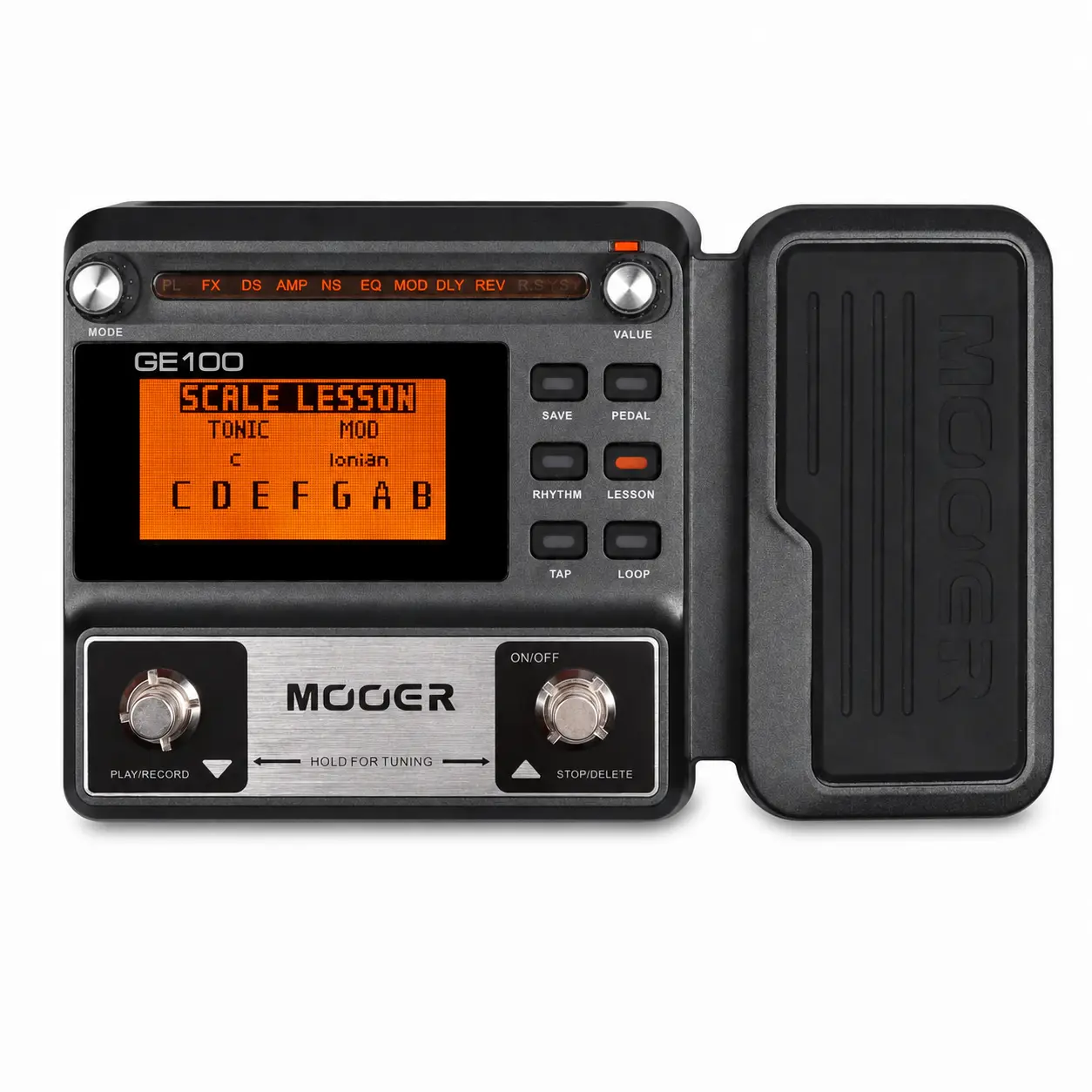 MOOER GE100 Multi Effects Guitar Pedal with Expression Pedal, 66 Effects, 180s Looper, Drum Machine, Tuner & Headphone Output