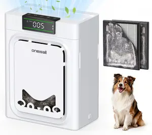 Oneisall Air Purifiers for Home Pets 3-in-1 Washable HEPA Filter Covers up to 2200 Ft² Dual-Sided Filter with 220g Activated Carbon Pet-Friendly Design Allergen Relief Odor Removal