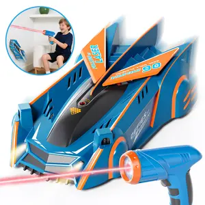 Castle Wall Climbing Car, Zero Gravity Sprint RC Car Wall Climber, Blue USB Rechargeable Indoor Wall Racer,  Toys for  Ages 4+, Electric Remote Control Cars, Light-Guided Wall Climbing RC Car Kids Smart Touchscreen Phone Camera Talking Flash Cards