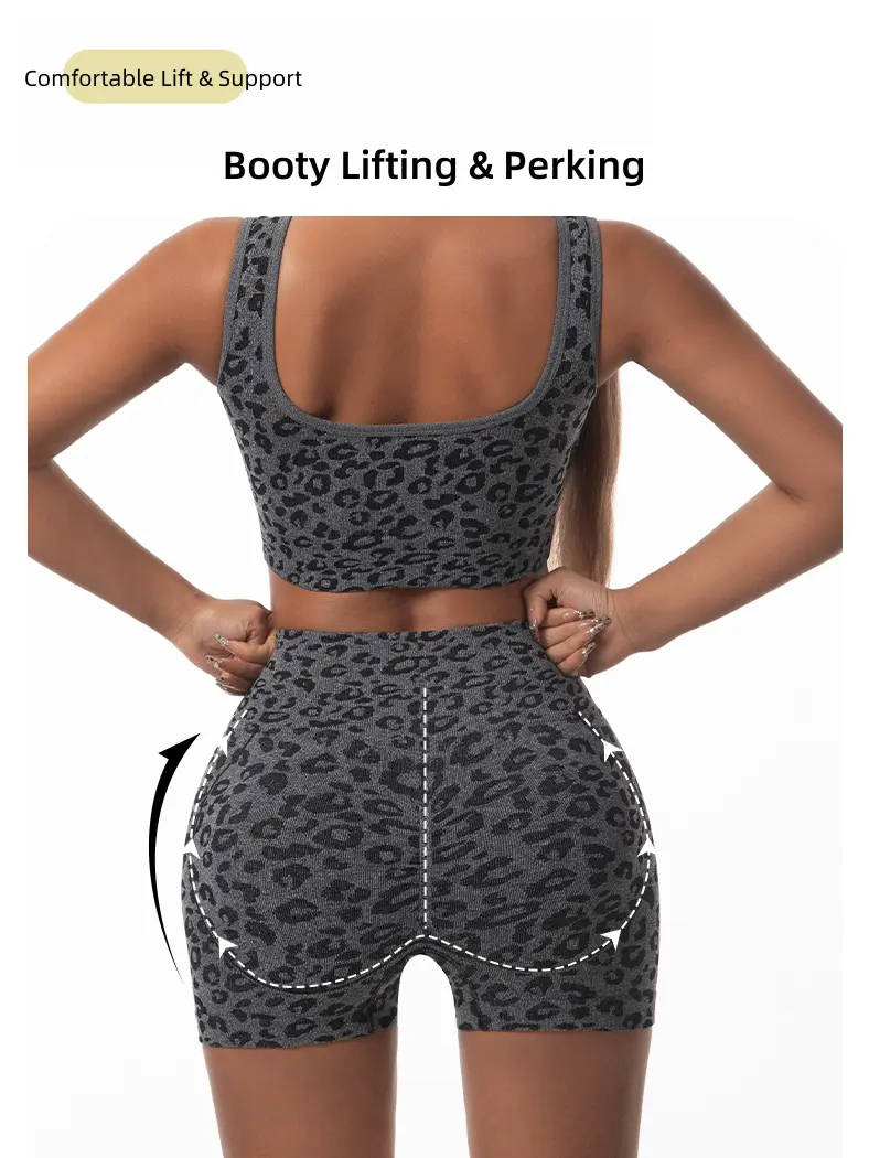 Product Introduction of VVL Women's Solid Wide-Strap Cami Backless Top & High Waist Leopard Print Yoga Set, Sporty Comfy Breathable Outfits for Yoga Gym Workout Running,Breathable Seamless Gym Training for All Seasons 16