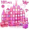 ALPHA GROUP 101PCS Magnetic Building Tiles Set - Princesses, Car Themes, Safe Plastic, DIY Card Blocks, Toddler STEM Toys, Building Block Model, Creative Open Ended Play, Cool Gifts for 3-8 Year Olds