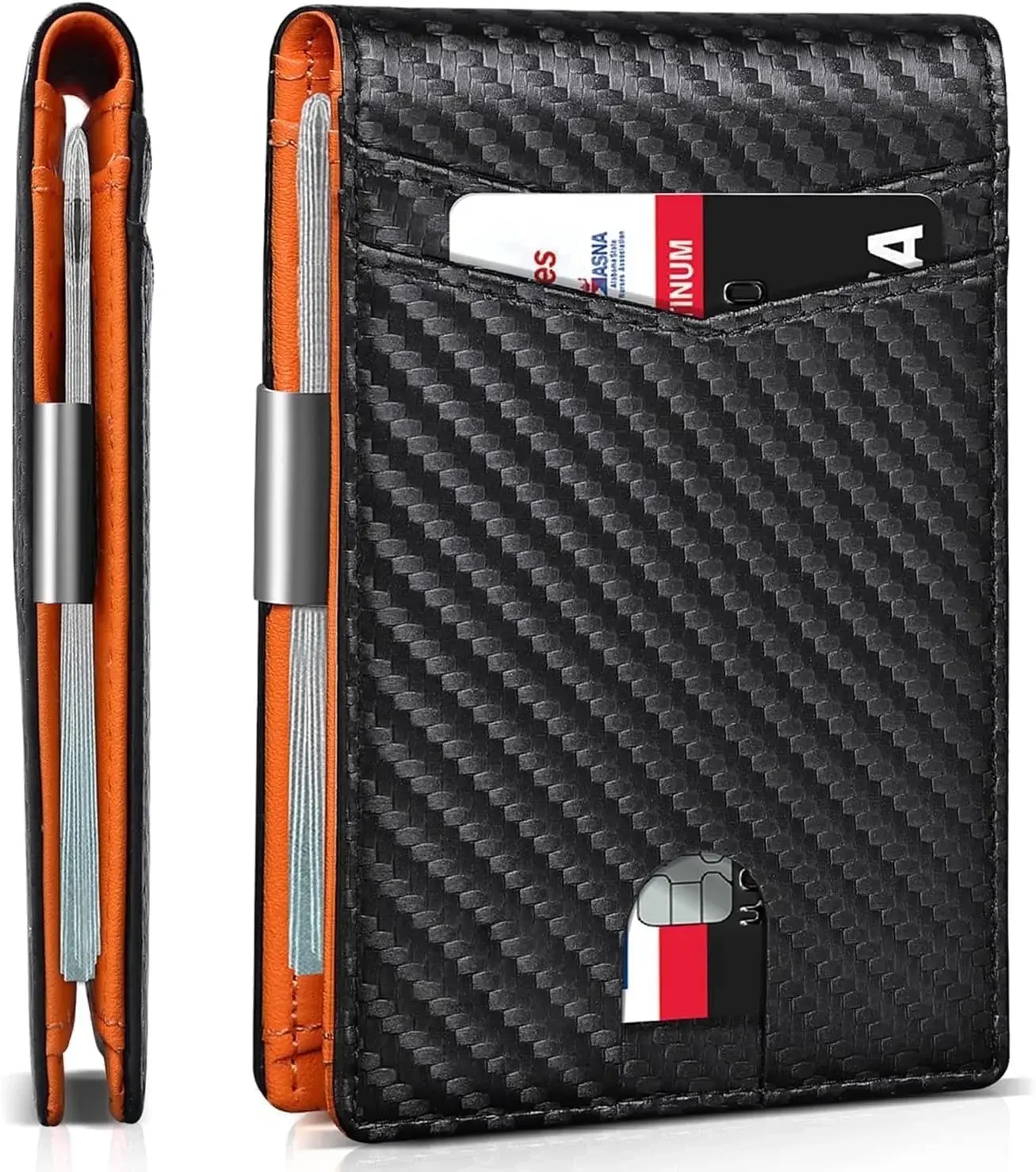 Gmdisc Wallet for Men Slim, Genuine Leather Mens Wallet RFID Blocking Credit Card Holder with Money Clip Holiday Gifts GMDISC