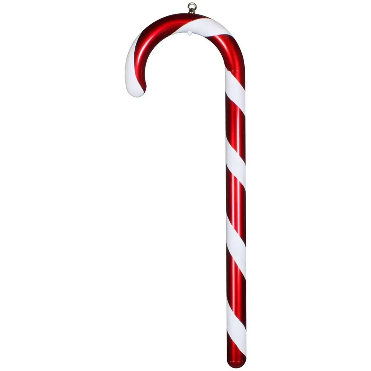 212 MAIN 24 in. Curved Shatterproof Plastic Red Candy Cane Ornament, White Glitter Accents, Festive Home Decor Decoration, Glitter Candy Cane Christmas Decor, Red Candy Christmas Decor