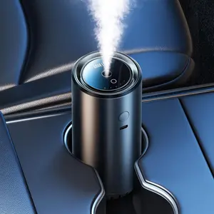 Smart Car Air Freshener, Car Air Freshener Diffuser with 100ml Perfume, Long Lasting Lasts 6 Months, RGB Music Syncing Light, Auto On/Off, 5 Adjustable Rechargeable Aroma Diffuser