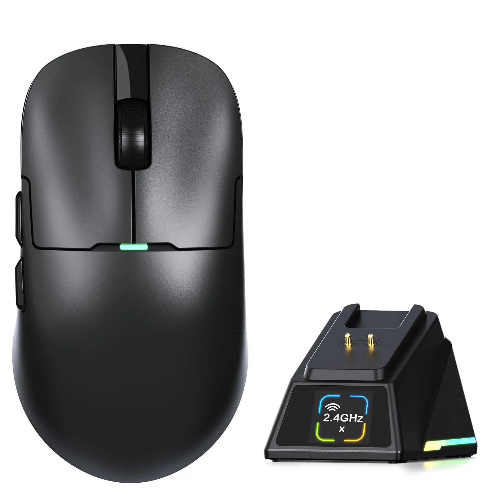 A.JAZZ AJ159PMCPRO Wireless Gaming Mouse, Gaming Accessory with RGB Charging Dock – 57g Superlight, Tri-Mode 2.4G/BT/USB-C, PixArt PAW3311 24K DPI Sensor, for PC/Mac/PS/Laptop