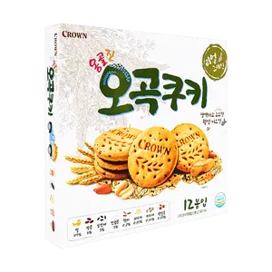 CROWN Korean Five Grain Crackers 288g - Healthy & Delicious Snack for All Ages