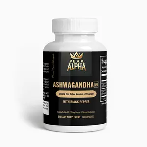 PeakAlpha Organic Ashwagandha Root Powder - Stress Relief, Energy Boost, & Adrenal Support Supplement Healthcare Fitness