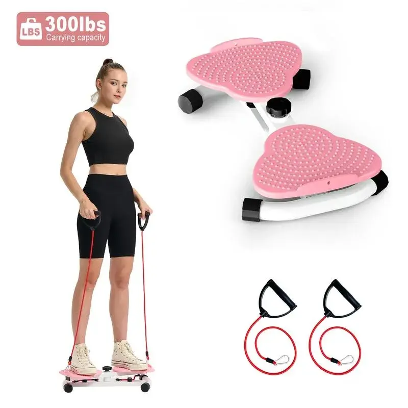 Waist Twister Disc with Resistance Bands, Adjustable Non-Slip Balance Board, Quiet Stomach Workout Equipment for Home Gym & Whole Body Workout