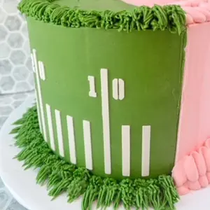Football field cake stencil, works with Fondant, Buttercream, Ganache, Royal Icing and Airbrushing