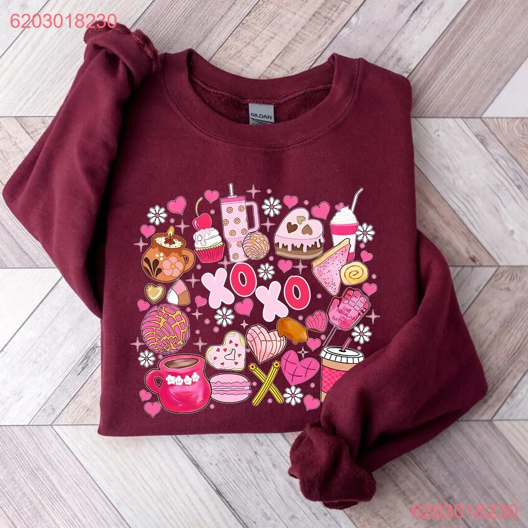 Trendy T-Shirt Collection Concha See Te Amo Shirt, Sweatshirt Hoodie, Mexican Valentine, Cafecito y Chisme Valentine's Day, Concha Valentine's Day, Candy Valentines Sweatshirt