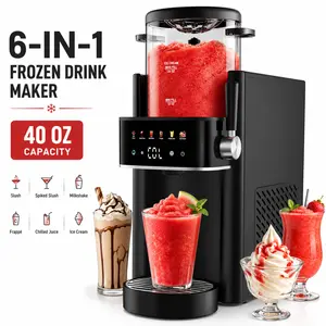 【2026 New Arrivals】S1 Slushie Machine ,Ice Cream Maker, 6-in-1 Fast Freeze Slushie, 6 Preset Programs and One-Touch Self-Cleaning, No Ice Needed,Easy Clean Black Multi-Function Maker for Margaritas, Frappés and Frozen Drinks