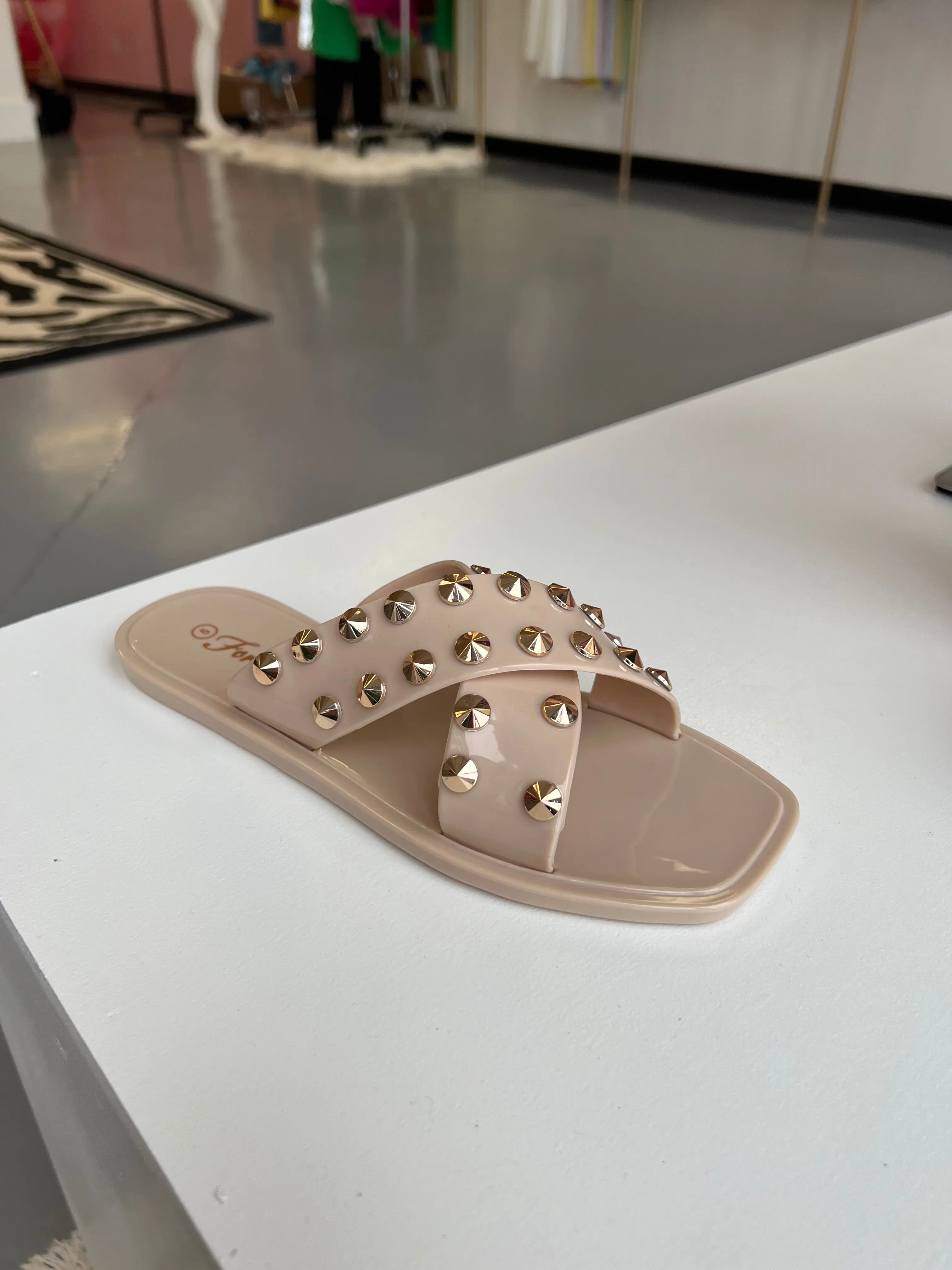 Nude Studded Sandals