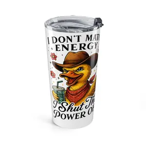 I Don't Match Energy I Don't Even Try Tumbler 20oz | Skull, Coffee, Flower Art