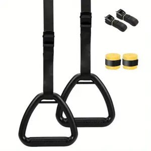 Professional adjustable anti-slip gymnastics ring Comfortable grip Precise adjustment of straps Arm strength training Dedicated household portable, easy to store and durable gymnastics fitness auxiliary equipment for full-body exercise