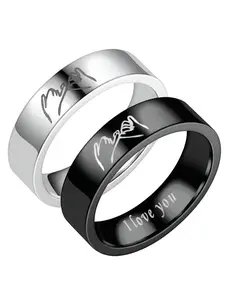 6mm Stainless Steel Classic Simple Couple Wedding Rings, Engraved Ring, Fashion Anniversary Promise Rings, Elegant Design for Couples, All Seasons, Personalized Jewelry