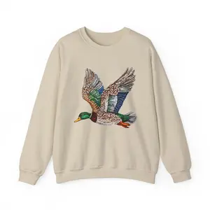 Faux Rhinestone Duck Mallard Hunting Outdoors Unisex Heavy Blend™ Crewneck Sweatshirt