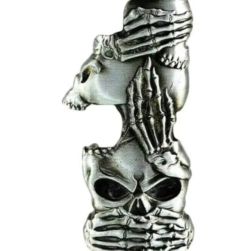 Metal Lighter Case Cover Lighter Pouch Fits Bic Lighter Standard Size J6 Design In skull