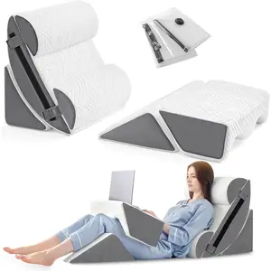 6pcs Orthopedic Bed Wedge Pillow Set for Sleeping, Post Surgery Foam for Body, Back and Leg Pain Relief, Comfortable Adjustable Support Pillows Anti Snoring, Heartburn