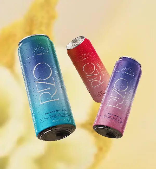 Rizo Radiance - Collagen Tea +5000mg Hydrolyzed Marine Collagen Peptides - Skincare - 12 fl. oz. / 355 mL - Low 35 Calories - Low 3g Sugar