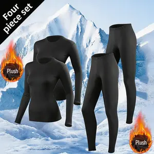 VRYXAL Women's 4-Piece Fleece-Lined Thermal Underwear Set - Ultra-Warm Activewear Base Layers, Soft, Comfortable, Stretchy, Breathable Fabric, Long Johns Tops & Bottoms Value Pack for Skiing, Outdoor Sports,summerwins