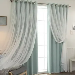 2pcs Blackout Curtains, Cute Design Lace Trimmed Sheer Drapes for Bedroom & Balcony, Soft Light Blocking Window Covering Decorations, Home Decoration Curtain