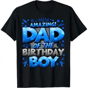 Family Celebration T Shirt for Birthday Boy's Dad Matching Family T Shirt