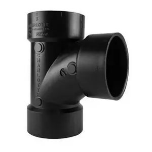 Charlotte Pipe & Foundry ABS004001200HA 4 in. Sanitary Tee Black