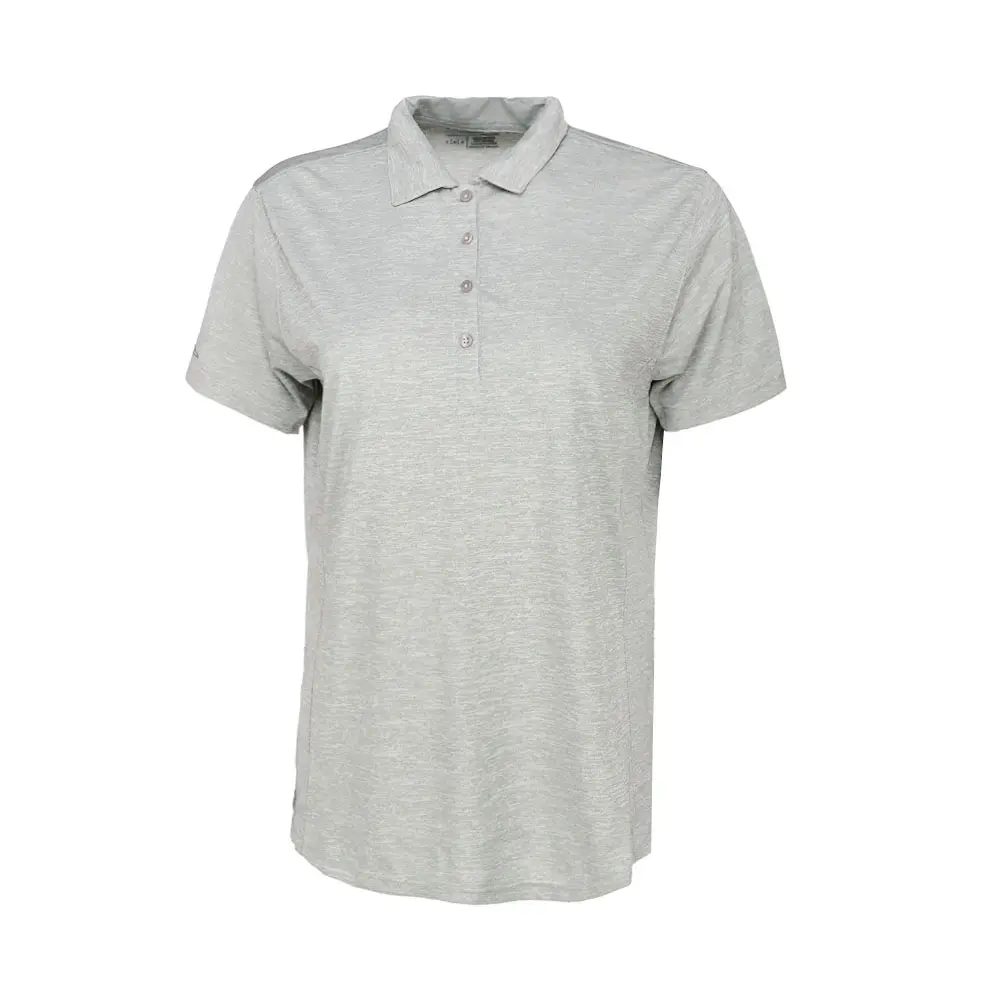 PAGE and TUTTLE Womens Solid Heather Short Sleeve Shirt Golf Casual Casual - Grey