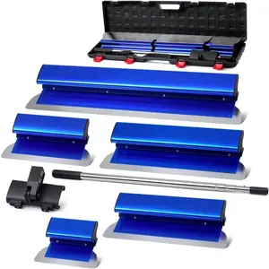 Drywall Skimming  Set-7",10",14",16" & 24" Skimming  + 35"-81" Extension Handle, Stainless Steel Construction ,Smoothing Drywall ,Extruded ,High  End Caps