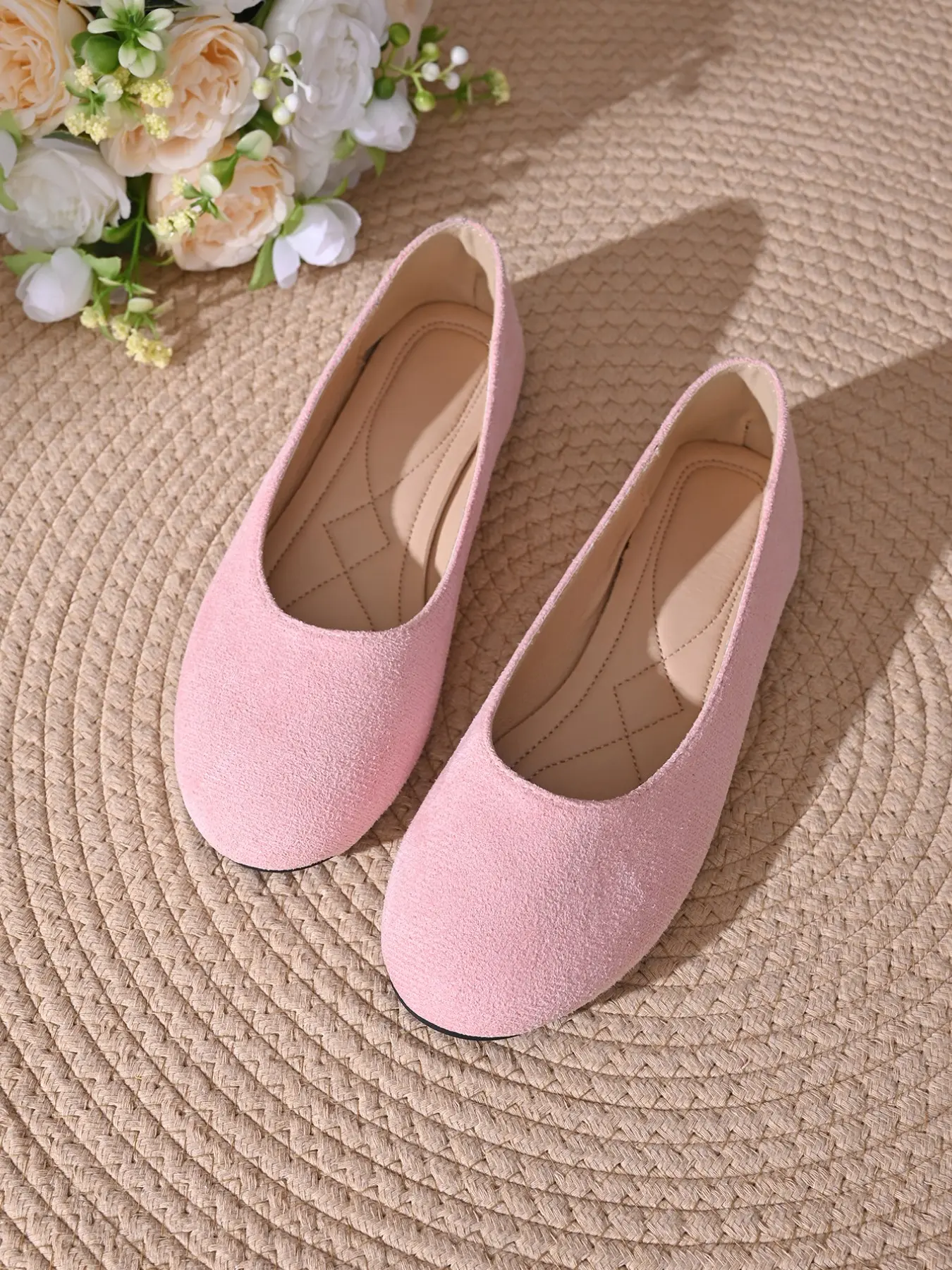 Women's Solid Color Simple Flat Shoes, Ballet Flats, Slip On Flats, Elegant Fashion Casual Commuter Style, Comfortable Lady's Footwear for Daily Wear, Everyday Wear Footwear, Summer Shoes