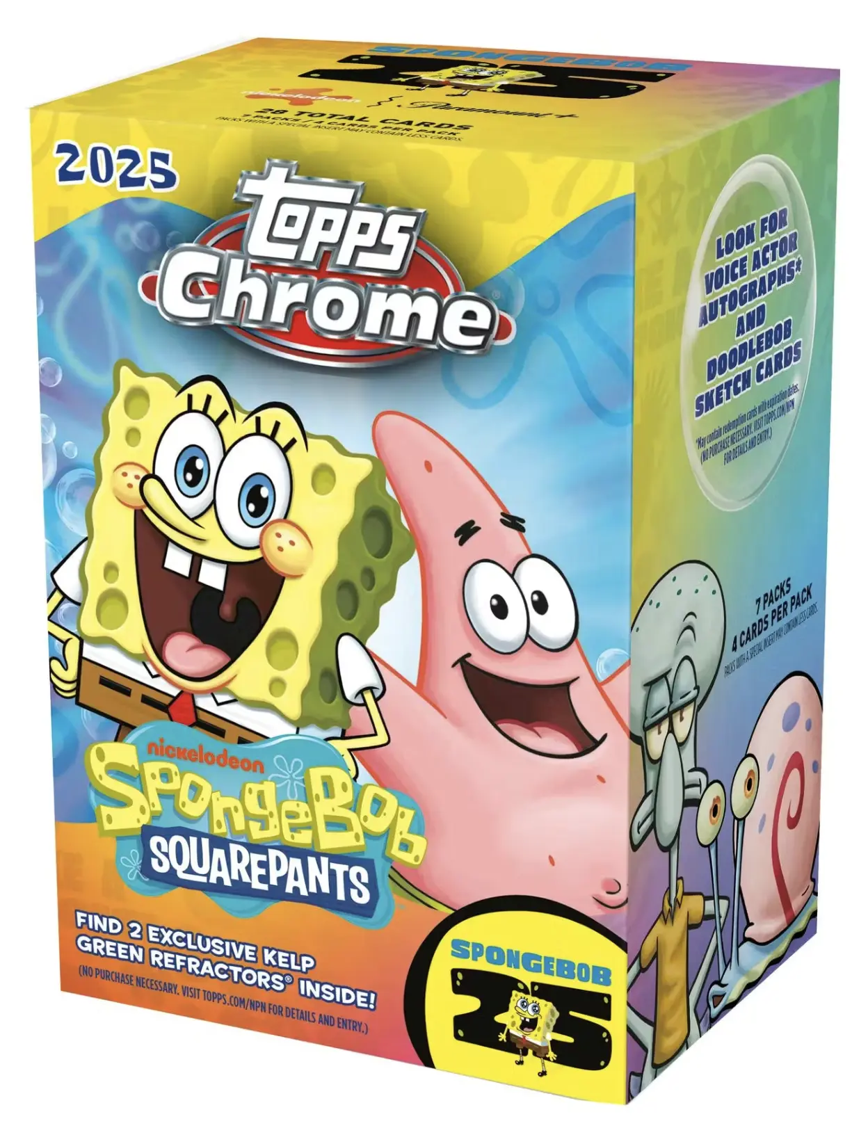 2025 Topps SpongeBob Chrome 25th Anniversary Blaster Box