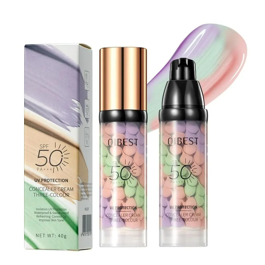 2 Pcs Primer Duo for Face Before Makeup, SPF 50 & Color Corrector, Even Skin Tone, Lightweight, Tinted Sunscreen, Tone Correcting, Makeup Prep Duo