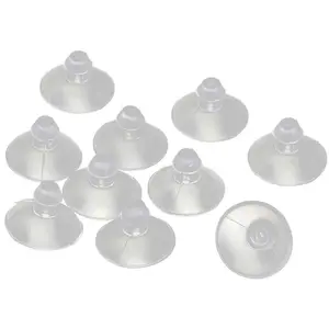 18mm/0.7" Furniture Desk Glass Transparent Anti- Suction Cups Sucker Hanger Pads for Glass Plastic Without Hooks, Pack of 10
