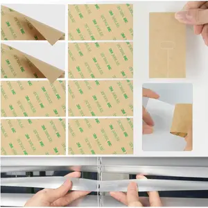 8 Pcs Vertical Blind Repair Tabs Clear Horizontal Blinds Replacement Slats Panels Self-Adhesive Blinds Replacement Fixers for Repair Damaged Blinds Blades (with String Hole, 2(W) x 3.5(L) Inches)